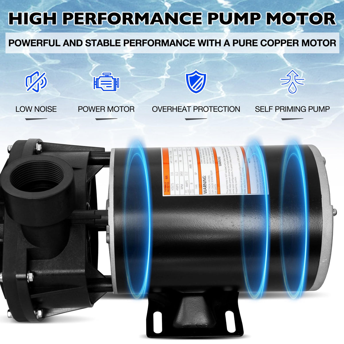 Misakomo 1.5 HP pump with corrosion-resistant housing withstands chemicals and weather