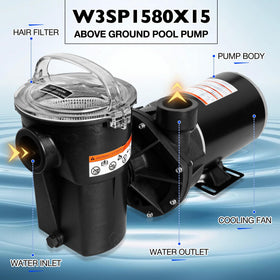 Misakomo pool pump side view showing compact profile for easy installation