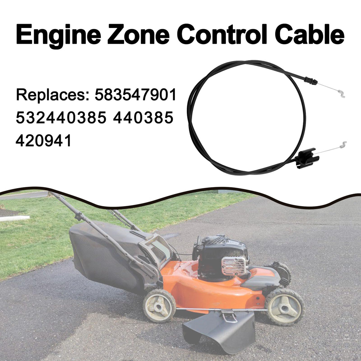 Misakomo zone control cable compatible with Craftsman, Husqvarna, Jonsered, Poulan, REDMAX for versatile lawn care