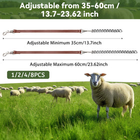 Misdary adjustable collar shows 14-24 inch range for growing animals
