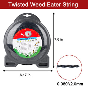 Misfart grass trimmer line with aerodynamic design for efficient cutting.