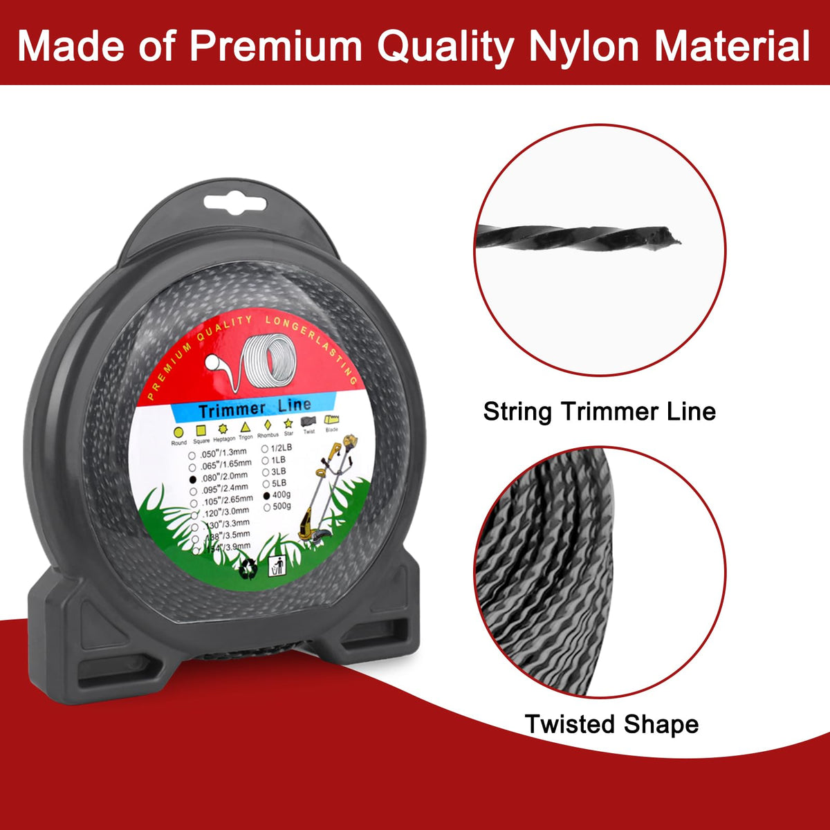 Misfart universal-fit trimmer line compatible with many brands.