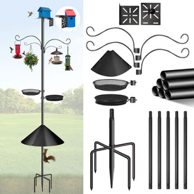 Misoull 92-inch bird feeder pole with squirrel-proof baffle for durable outdoor use.