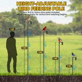Misoull adjustable height pole with 5 sections for versatile views.