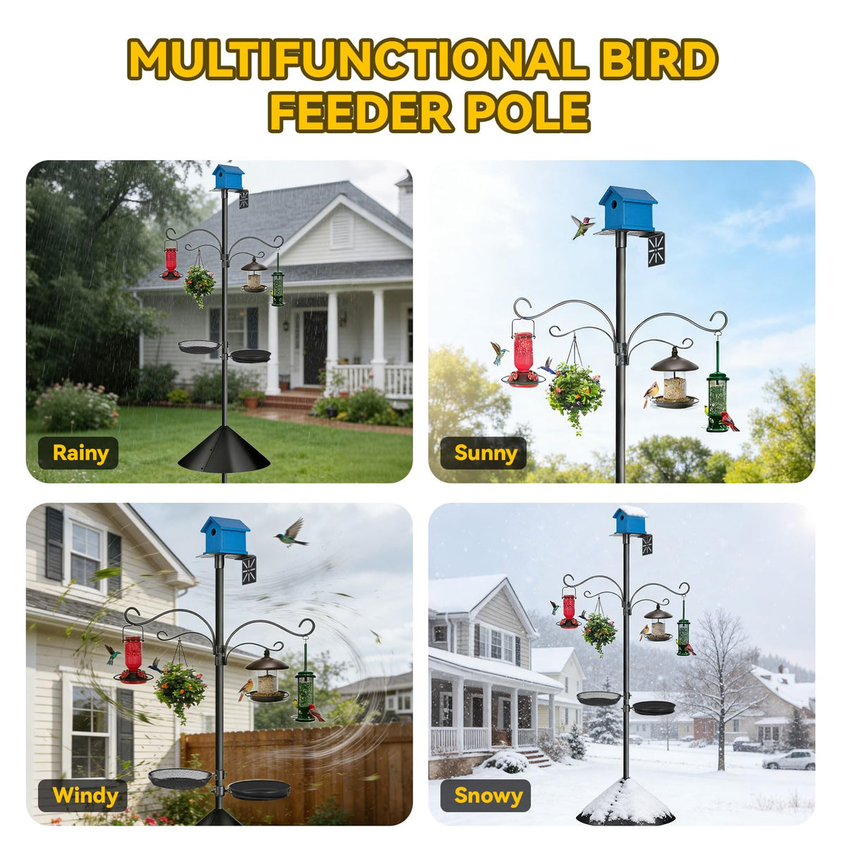 Misoull universal-fit design suits many bird houses and feeders.