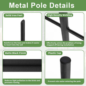 MISPACIO 80-inch tall pole elevates feeders for easy viewing
