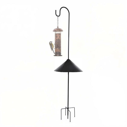 MISPACIO matte black bird feeder pole ready for outdoor use with durable finish