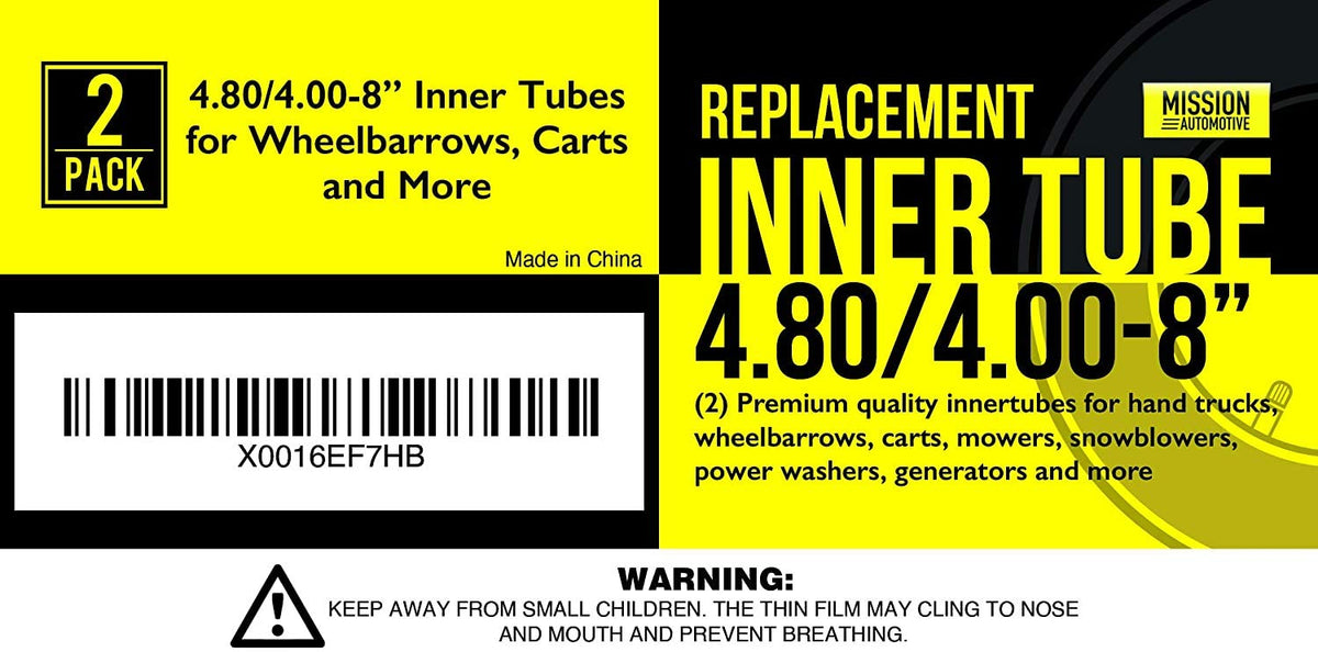 Mission Automotive versatile inner tube for lawn carts and hand trucks.