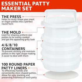Mission Gallery 4-in-1 patty maker assembles consistent burger patties quickly