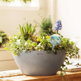 Mission Gallery handcrafted glass globe demonstrating easy setup and reliable water delivery