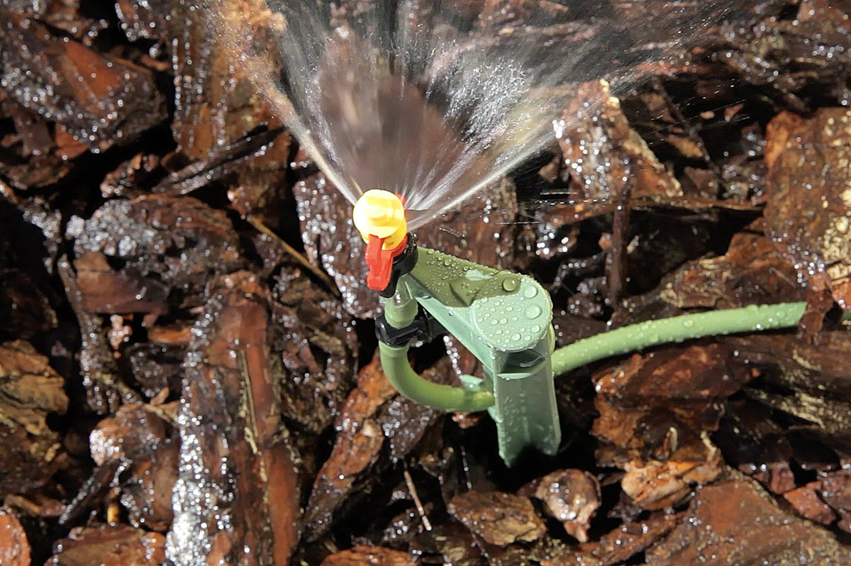 Mister Landscaper 3-in-1 micro spray covers long walkways with consistent flow.
