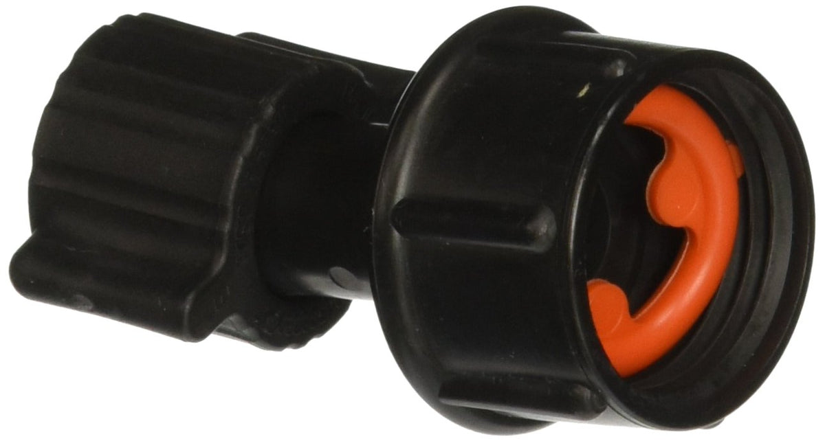Mister Landscaper half-inch poly faucet hose fitting enabling quick outdoor faucet connections.