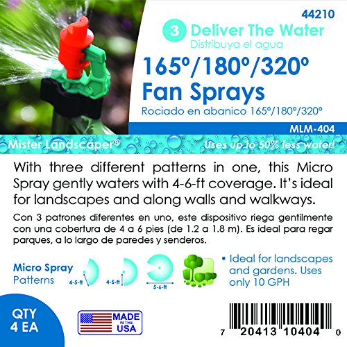 Mister Landscaper MLM-236 180-degree spray covers mid-sized zones evenly