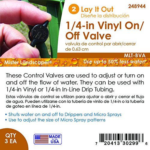 Mister Landscaper UV-resistant resin valve demonstrates durable outdoor performance.