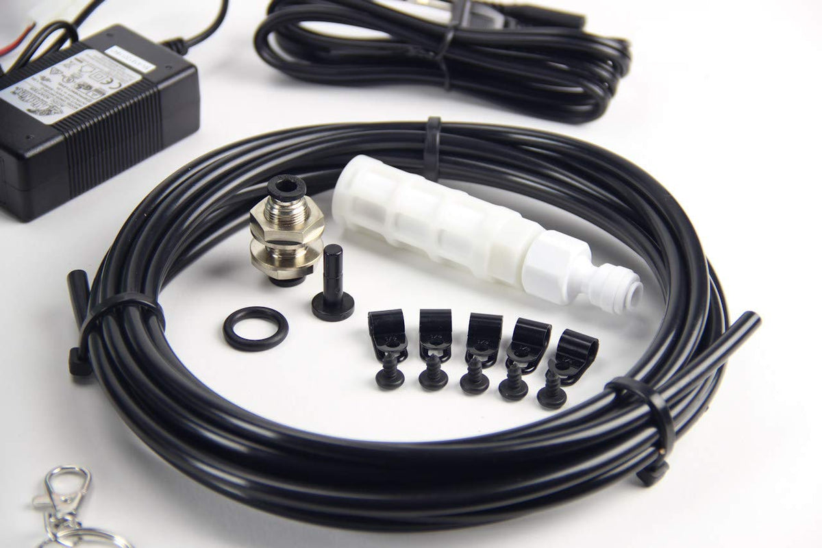 MistKing Starter Misting System reservoir and bulkhead assembly for secure setup