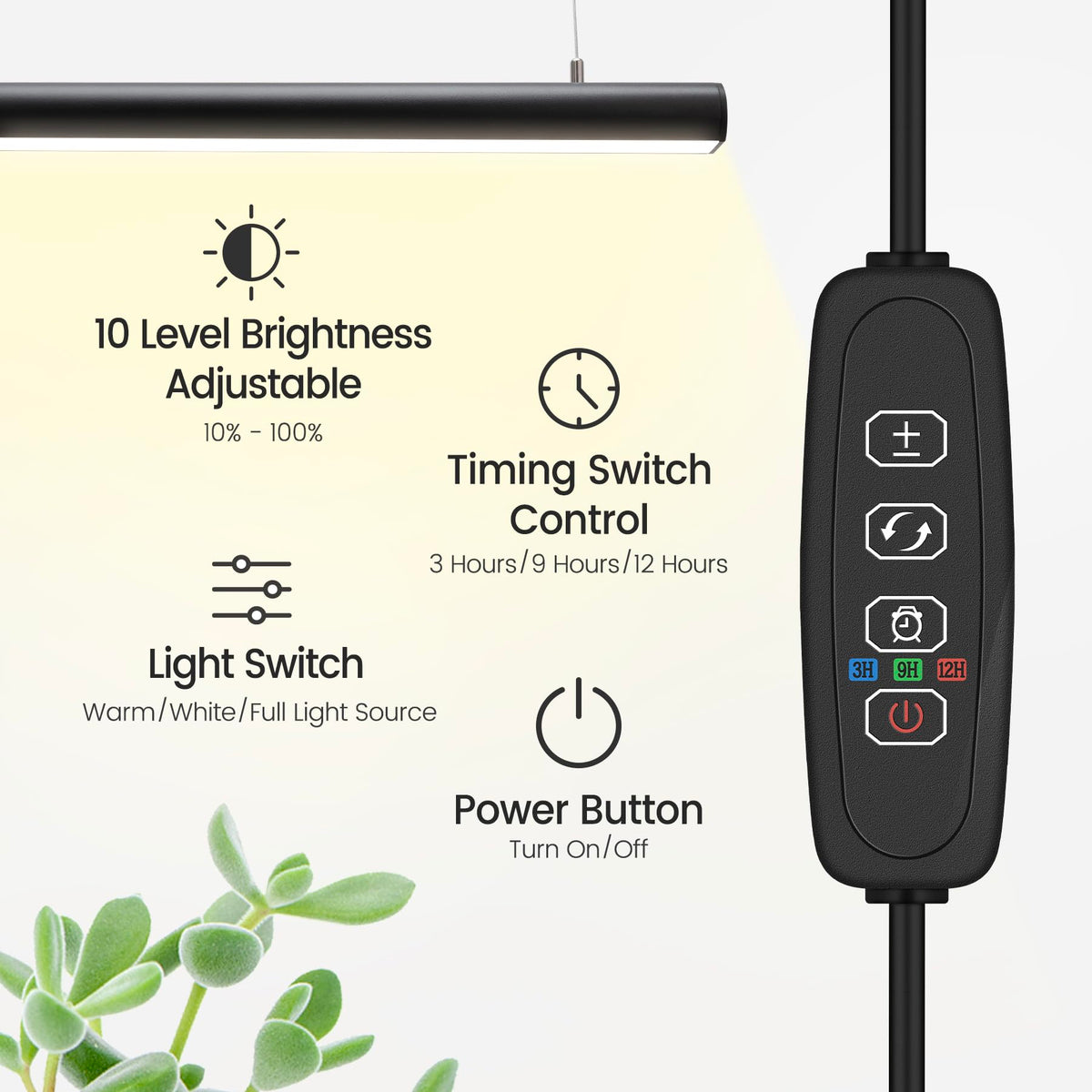 MistyJungle grow light aluminum body improves heat dissipation during use.
