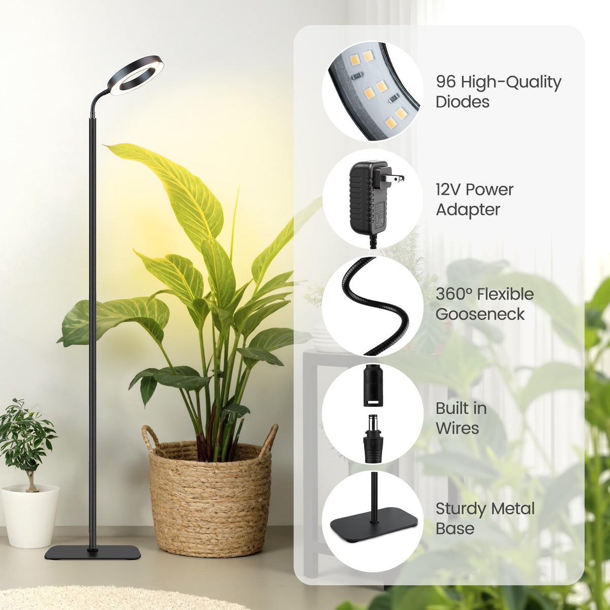 MistyJungle anti-tip base keeps the lamp stable during use
