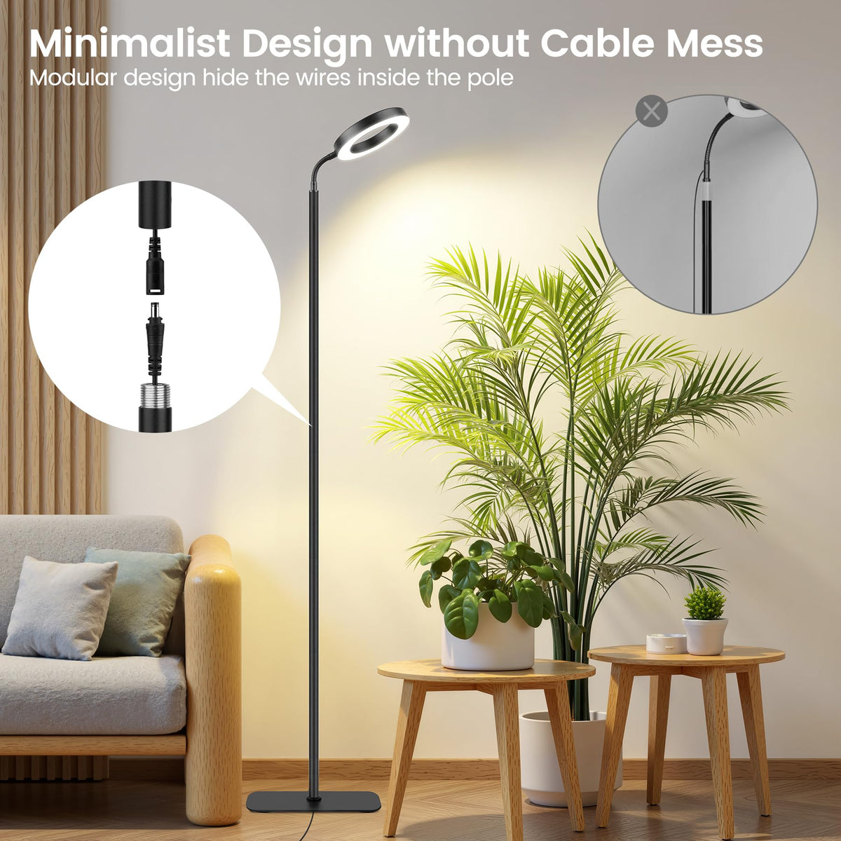 MistyJungle height-adjustable stand accommodates shelves and tall plants