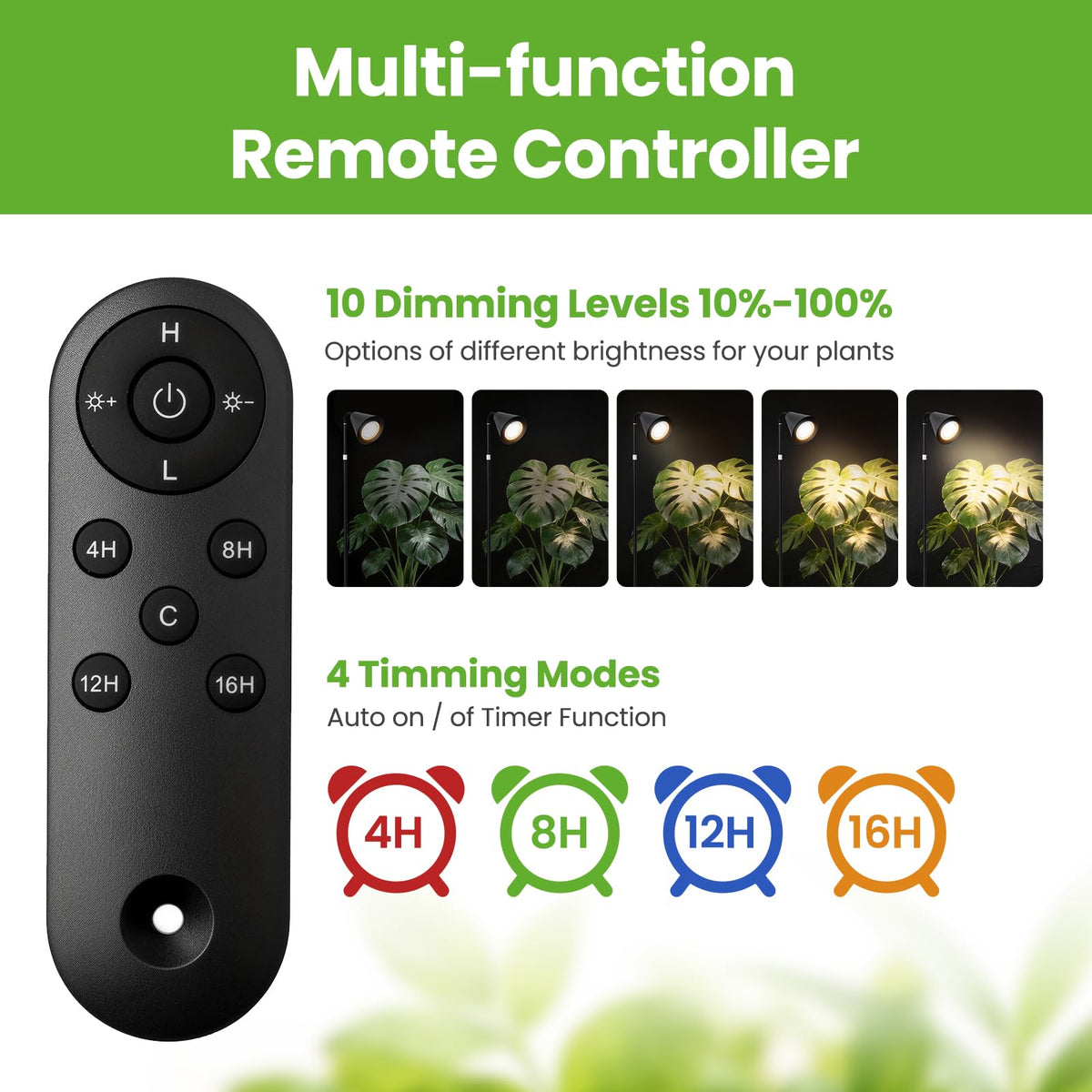MistyJungle remote timer supports 4/8/12/16 hour cycles for automatic operation