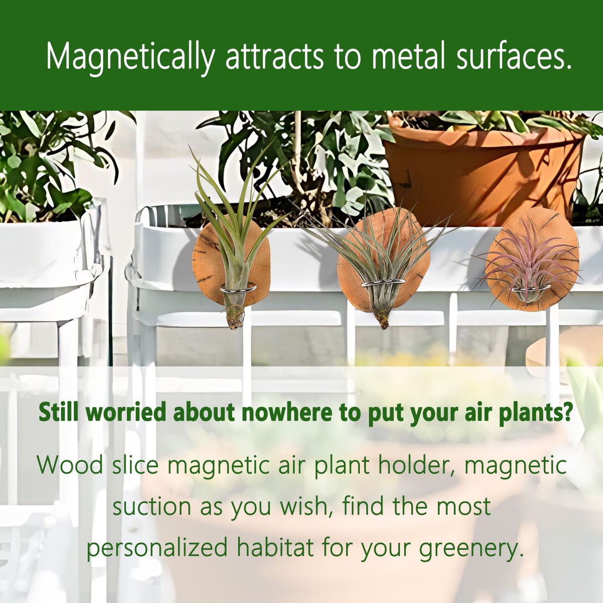 MITIME magnetic wood holder on refrigerator adds natural charm to living spaces