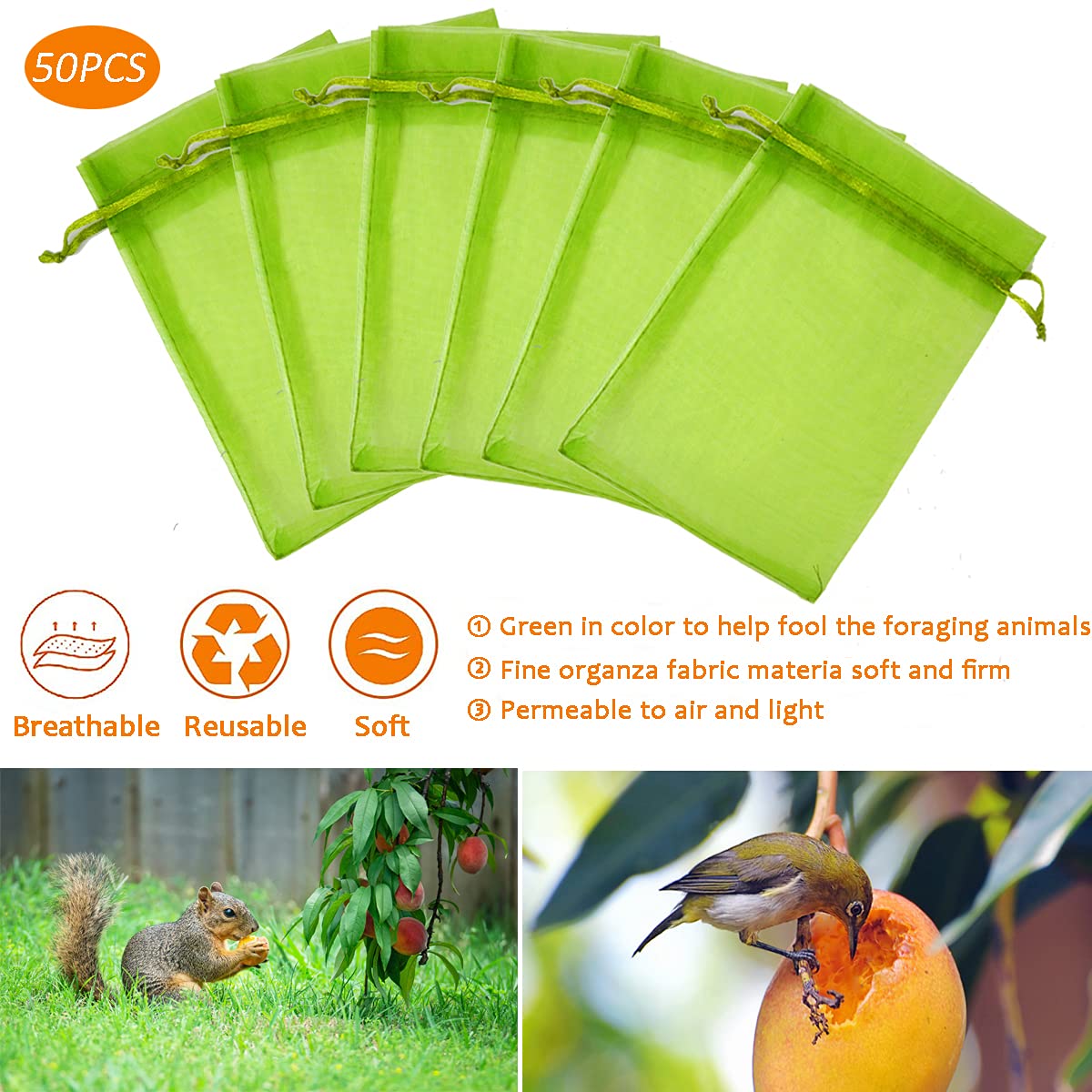 Miuezuth green netting bag close-up showing durable 6mm drawstring