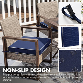 MIULEE adjustable straps secure cushions to chairs for a snug fit.