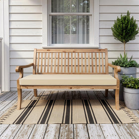 MIULEE beige outdoor bench cushion with 3-year color fastness for sunlit porches