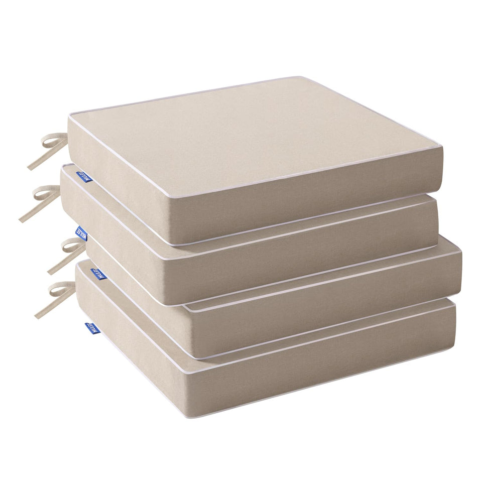 MIULEE beige outdoor chair cushions on patio chairs for durable comfort
