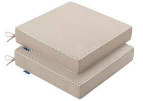 MIULEE beige outdoor chair cushions front view for comfortable patio seating.
