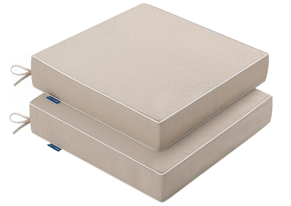MIULEE beige outdoor cushions front view showing two-piece patio set