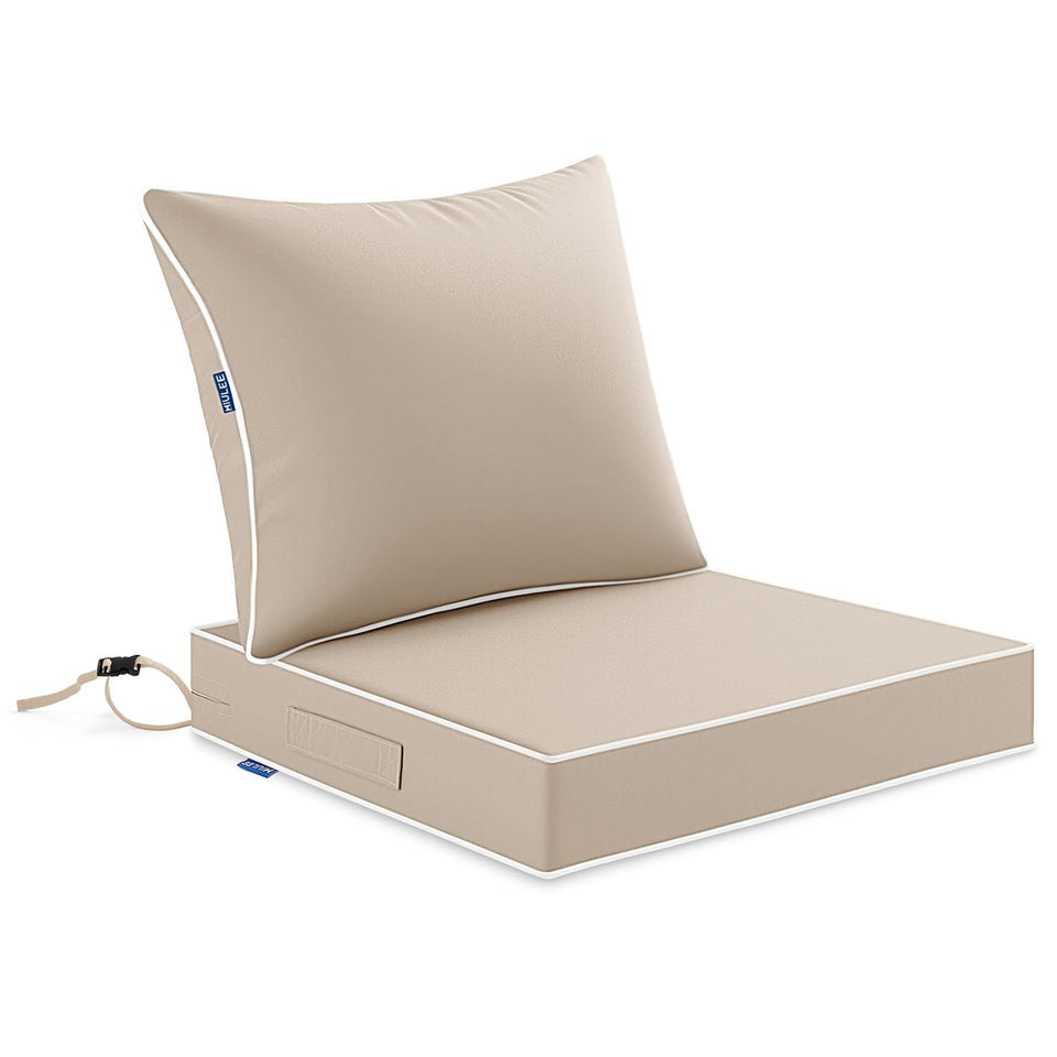 MIULEE beige outdoor seat cushion 22x22 on patio chair for all-day comfort