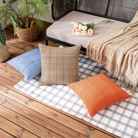 MIULEE beige pillow cover on couch showing indoor comfort and style