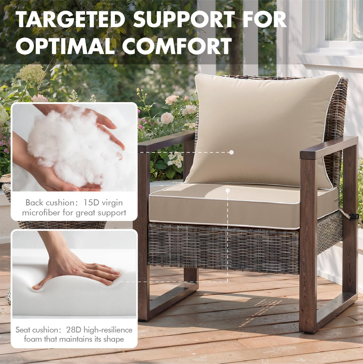 MIULEE 15D back cushion fiber provides firmer back support
