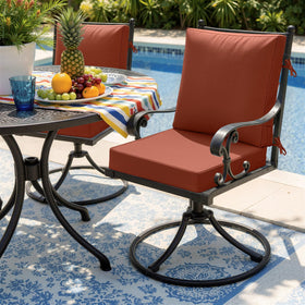 MIULEE burnt orange back cushion with ties ensures secure outdoor fit.