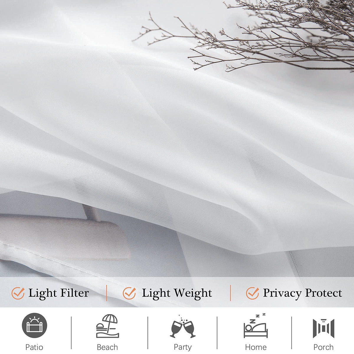 MIULEE gazebo curtain creates an all-season private backdrop.