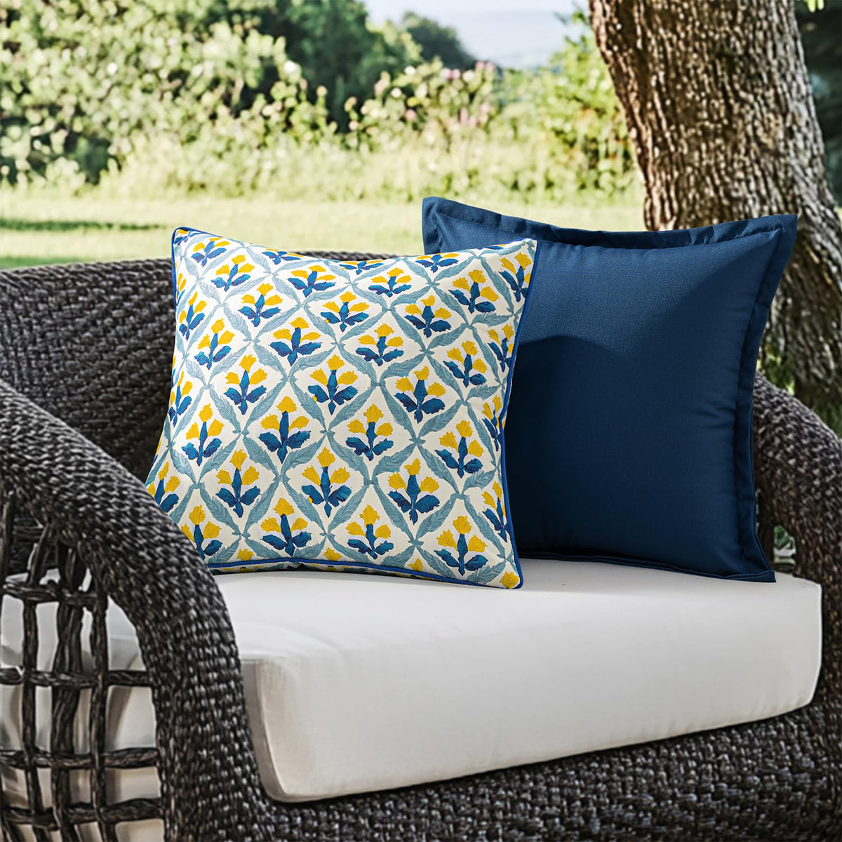 MIULEE canvas PU-coated waterproof pillow cover suitable for poolside use