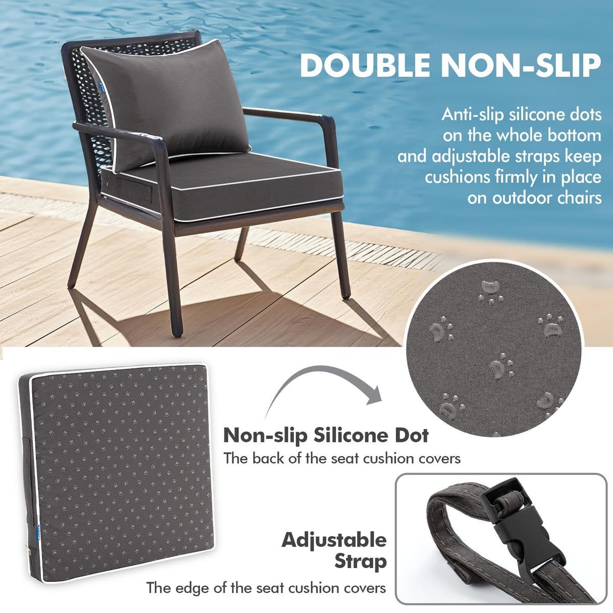 MIULEE cushion featuring a wide zipper and double-overlap for easy use
