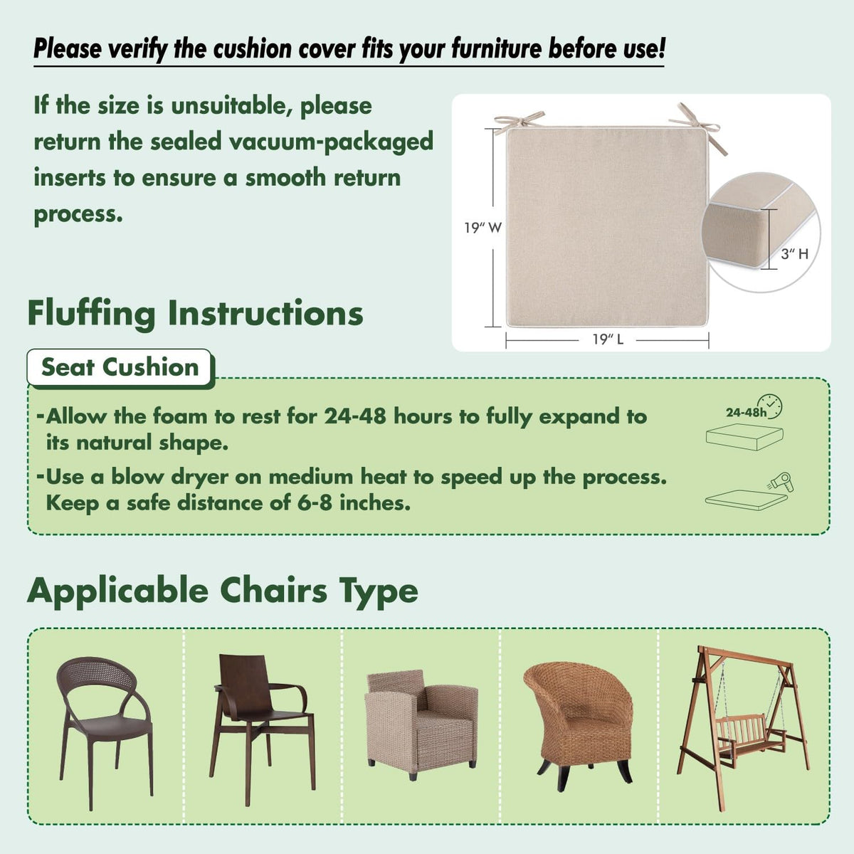 MIULEE cushions secured by ties ensure stable outdoor seating