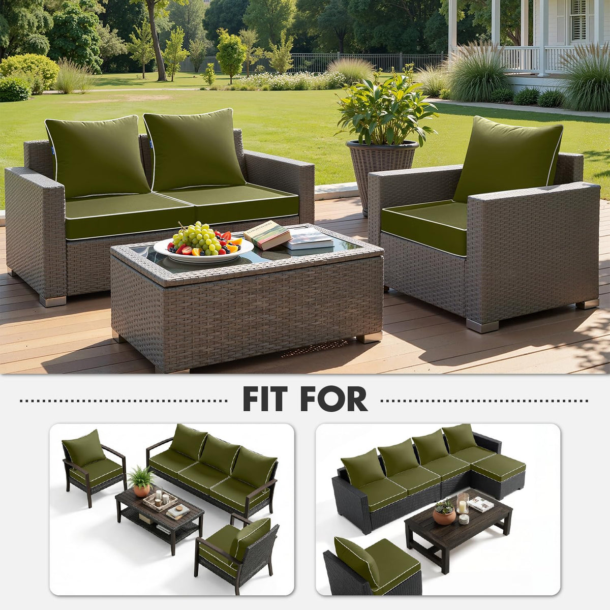 MIULEE outdoor setup upgrades any patio with comfortable cushions.