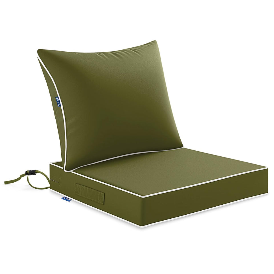 MIULEE dark green outdoor seat cushion with waterproof finish for patio comfort.