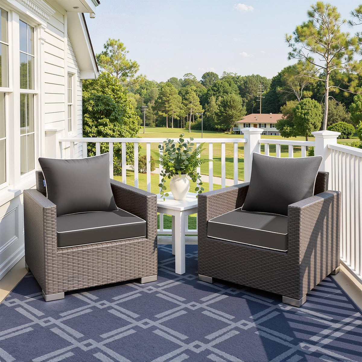 MIULEE dark grey outdoor back cushion 25-5x19-5 with supportive design