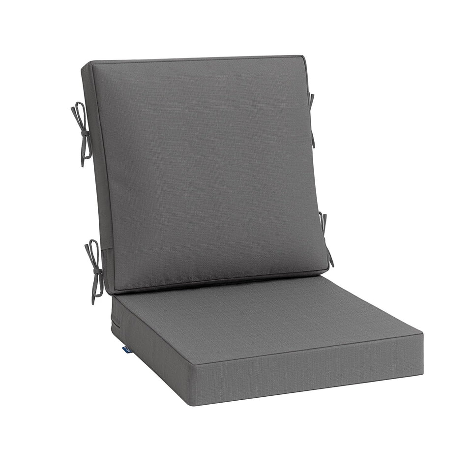 MIULEE dark grey outdoor cushion texture showing premium 260 GSM fabric and color richness