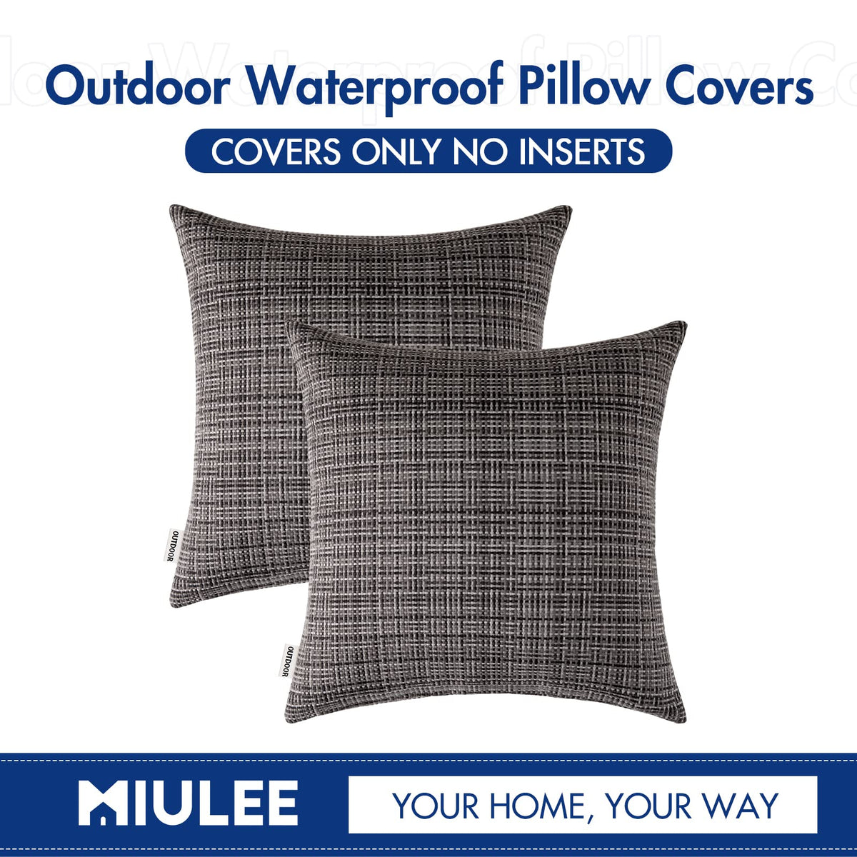 MIULEE easy-care gray pillow cover machine washable and quick-drying