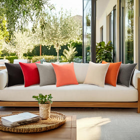 MIULEE easy-care pillow cover in coral red, machine washable