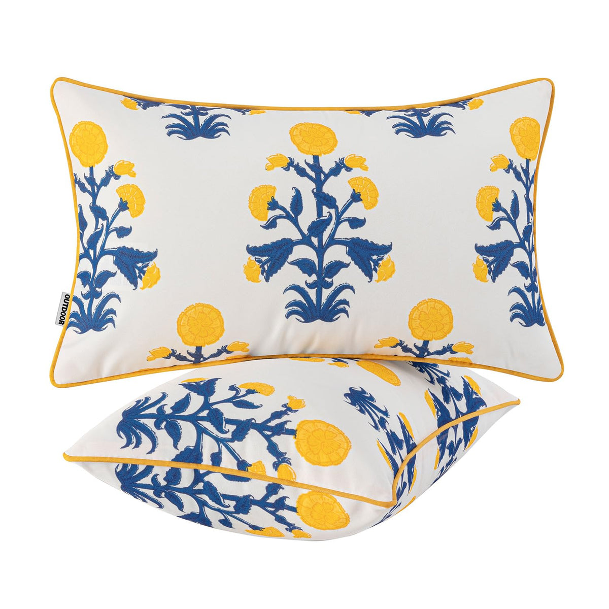 MIULEE floral outdoor lumbar pillow cover 12x20 adds vintage charm to patio seating