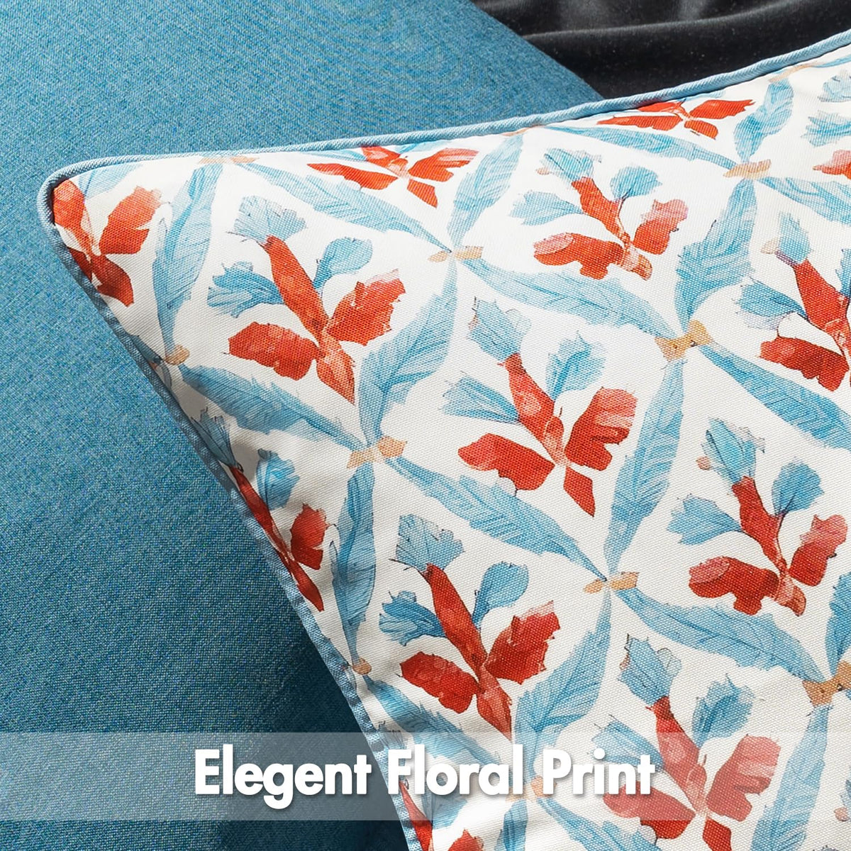 MIULEE outdoor cushion cover featuring vibrant flowers for poolside loungers.