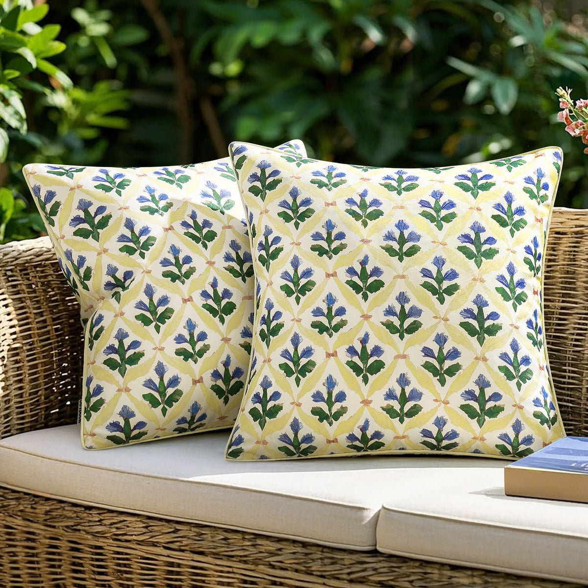 MIULEE floral pillow cover 18x18 for outdoor boho spaces adds spring charm.