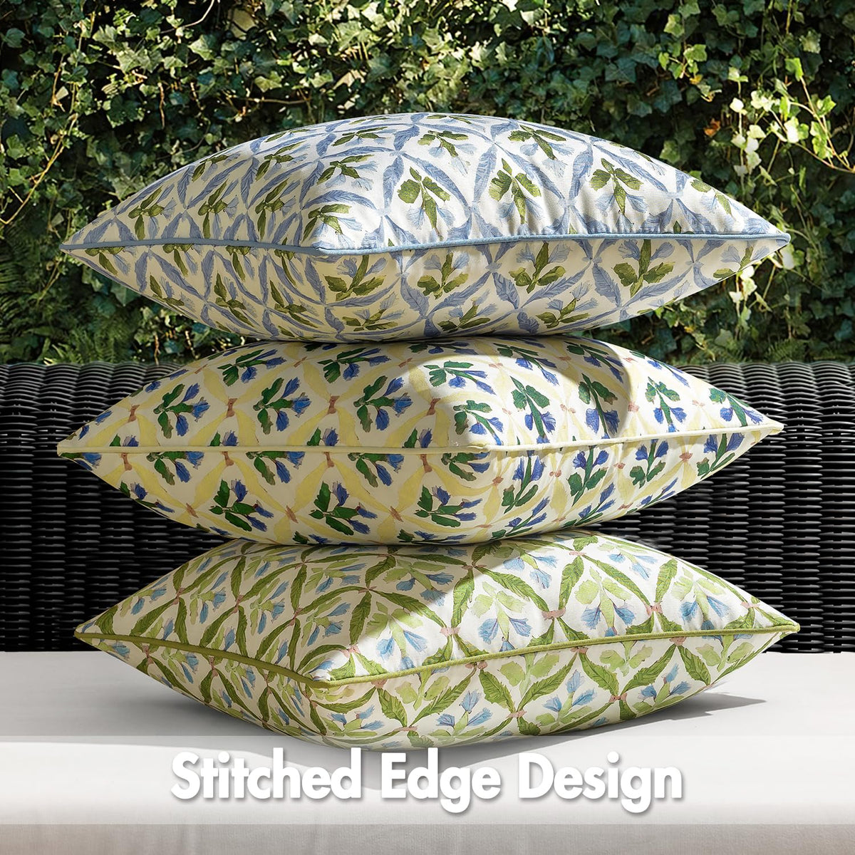 Two-piece set refreshes two chairs or a sofa with color.