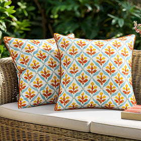MIULEE floral print outdoor pillow cover adds garden charm