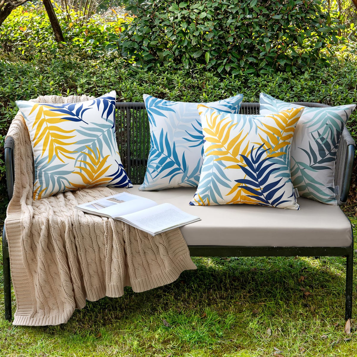 MIULEE leaves-pattern outdoor cushion cover for patio or balcony